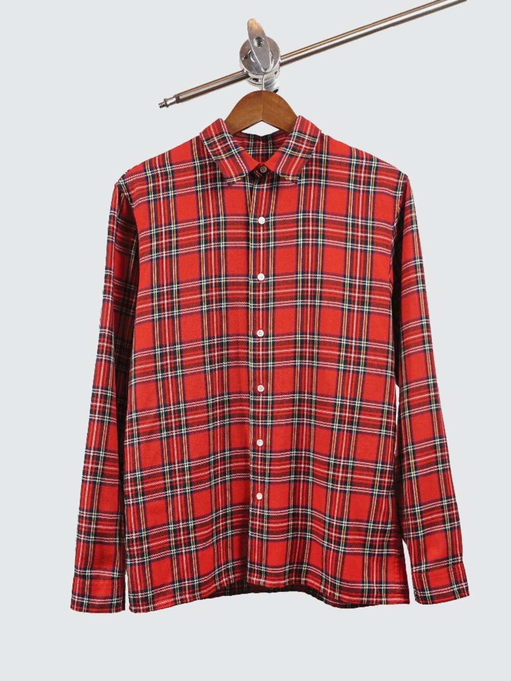Sandro Paris Red Plaid Button-Up Shirt/ Size M